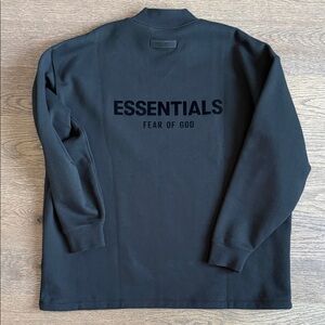 FEAR OF GOD ESSENTIALS BLACK PULLOVER SWEATER